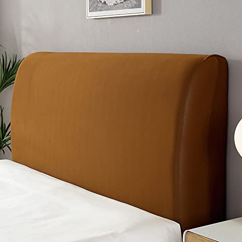 WSGJHB Bettkopfteilabdeckung, staubdichtes Stretch Bett Kopfteilabdeckung, Rückenschutz, All-Inclusive Slipcover, Bett Kopfteilabdeckungen Braun 220 cm für (230-240 cm Kopfteil) von WSGJHB