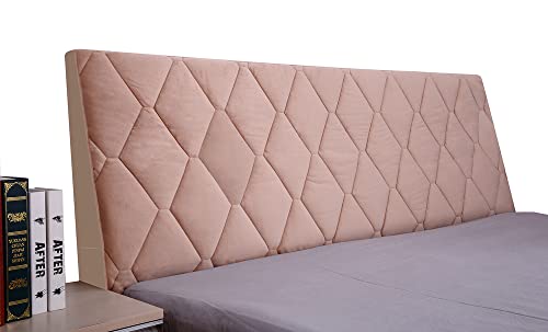 WSGJHB Bett Kopfteil Bezug Bettkopfteil Hussen Kopfteilbezug Staubdicht Verdicken Gesteppt Einfarbig Baumwolle Kopfbedeckungen Kopfende Bettdecke,Khaki,200cm(79inch) von WSGJHB