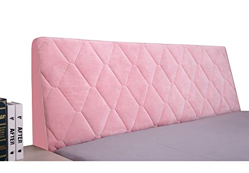 WSGJHB Bett Kopfteil Bezug Bettkopfteil Hussen Kopfteilbezug Staubdicht Verdicken Gesteppt Einfarbig Baumwolle Kopfbedeckungen Kopfende Bettdecke,Rosa,120cm(47inch) von WSGJHB