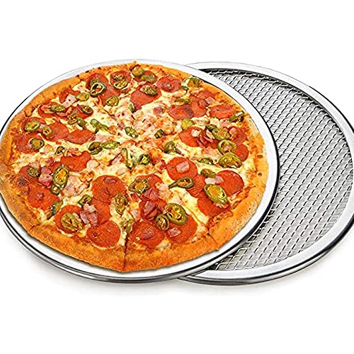 WSHA 1 Stück 6-22 Zoll Pizzabacksieb, Aluminiumlegierung Nahtlose Pizza Crisper Tray Antihaft Mesh Backblech für Backofen, Grill, Kochgeschirr,20inch von WSHA