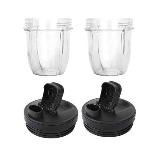 2er-Pack 12-oz-Becher-Ersatzteile, kompatibel mit Nutri Ninja, Auto-IQ-Mixern 426KKU450 mit Deckel 2er-Pack 12-oz-Becher-Ersatzteile, kompatibel mit Nutri Ninja, Auto-IQ-Mixern 426KKU450 mit Deckel von WSIEHFLT
