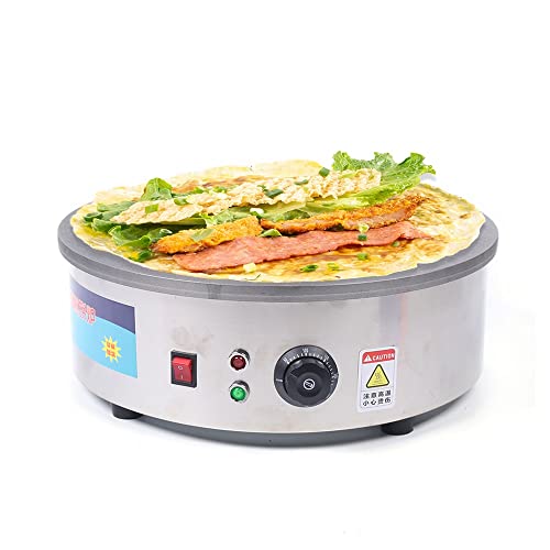 WSIKGHU 2800W Profi Crepes Eisen und Pfannkuchenmachermaschine Profi Crepes Maker Gerät Crepesmaker Crepesmaschine Crepesplatte 150-280℃ Edelstahl Crêpe Maschine von WSIKGHU