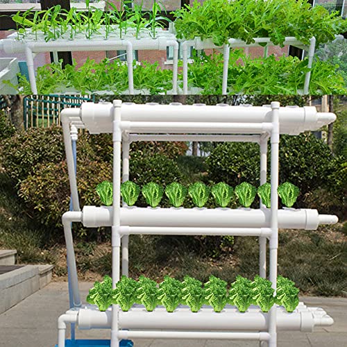 WSIKGHU Hydroponic Growing System Hydroponic System Grow Kit 108 Plant Sites 3-Layer Vertikale Konstruktion Hydrokultur Pflanze Vegetable Hydroponic Grow Kit Plant Sites Plant Vegetable Tool von WSIKGHU