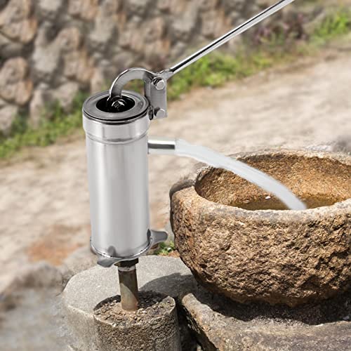 Wasserhandpumpe Handpumpe Wasser Brunnen Handwasserpumpe Manuell Handkurbel-Wasserpumpe aus Edelstahl Geeignet für Grundwasser bis zu 10 m Tiefe von WSIKGHU