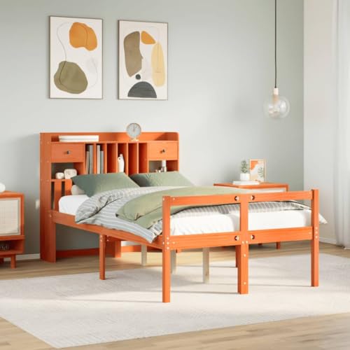 Möbel, Betten & Accessoires, Betten & Bettrahmen, Bücherregal Bett ohne Matratze, gewachst, Braun, 120 x 200 cm, Massivholz, Kiefer Möbel, Betten & Accessoires, Betten & Bettrahmen, Bücherregal Bett ohne Matratze, gewachst, Braun, 120 x 200 cm, Massivholz, Kiefer von WSJHUHK