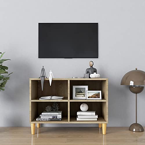 Möbel, Unterhaltungszentren und TV-Ständer, TV-Schrank mit Beinen aus Massivholz, Sonoma-Eiche, 69,5 x 30 x 50 cm Möbel, Unterhaltungszentren und TV-Ständer, TV-Schrank mit Beinen aus Massivholz, Sonoma-Eiche, 69,5 x 30 x 50 cm von WSJHUHK