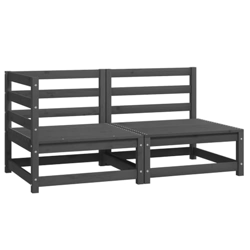 WSJHUHK 2-teiliges Garten-Lounge-Set grau massives Kiefernholz WSJHUHK 2-teiliges Garten-Lounge-Set grau massives Kiefernholz von WSJHUHK