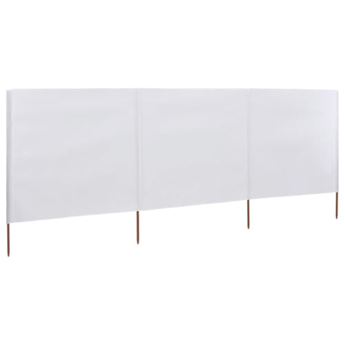WSJHUHK 3 Paneele Windschutz Stoff 400x120cm weiß von WSJHUHK