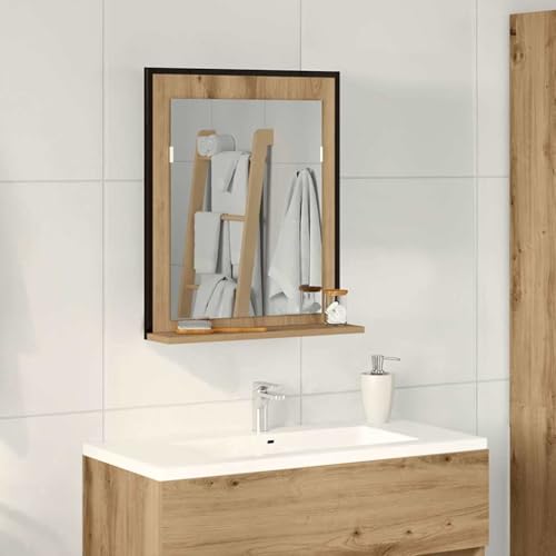 WSJHUHK Badezimmerspiegel Artisan Eiche, 50 x 12 x 60 cm, Holz-Möbel, Schränke und Aufbewahrung, Waschtischunterschrank, Badezimmer-Waschtischunterschrank von WSJHUHK
