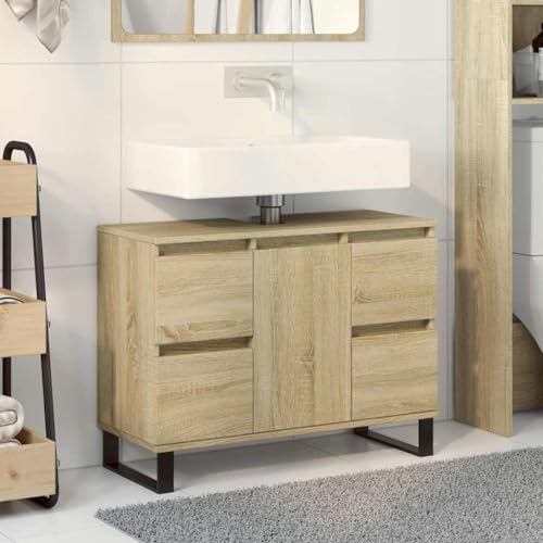 WSJHUHK Badschrank Sonoma Eiche 80x33x60 cm Holzwerkstoff WSJHUHK Badschrank Sonoma Eiche 80x33x60 cm Holzwerkstoff von WSJHUHK