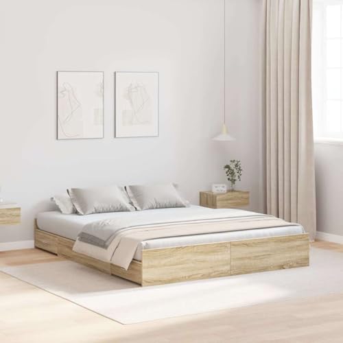 WSJHUHK Bettgestell Sonoma Eiche 140 x 200 cm Holzwerkstoff Möbel Betten & Zubehör Betten & Bettrahmen WSJHUHK Bettgestell Sonoma Eiche 140 x 200 cm Holzwerkstoff Möbel Betten & Zubehör Betten & Bettrahmen von WSJHUHK