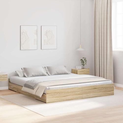 WSJHUHK Bettgestell Sonoma Eiche 180 x 200 cm Holzwerkstoff Möbel Betten & Zubehör Betten & Bettrahmen WSJHUHK Bettgestell Sonoma Eiche 180 x 200 cm Holzwerkstoff Möbel Betten & Zubehör Betten & Bettrahmen von WSJHUHK