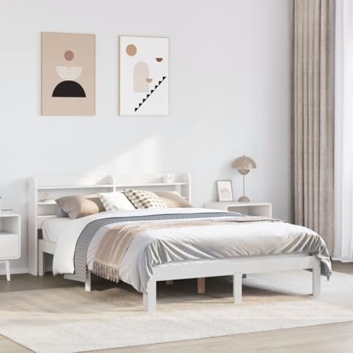 WSJHUHK Bettgestell mit Kopfteil ohne Matratze Weiß 120x190 cm Kleines Doppelbett WSJHUHK Bettgestell mit Kopfteil ohne Matratze Weiß 120x190 cm Kleines Doppelbett von WSJHUHK