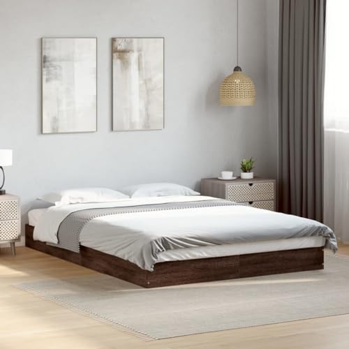 WSJHUHK Bettgestell ohne Matratze Braun Eiche 120x190 cm klein doppelt Holzwerkstoff WSJHUHK Bettgestell ohne Matratze Braun Eiche 120x190 cm klein doppelt Holzwerkstoff von WSJHUHK