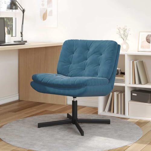 WSJHUHK Drehbarer Relaxsessel mit Kissen, Blau, 63 x 75 x 76 cm, Samt, Möbel, Stühle von WSJHUHK