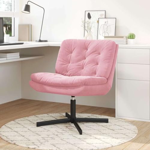 WSJHUHK Drehbarer Relaxsessel mit Kissen, Rosa, 63 x 75 x 76 cm, Samt, Möbel, Stühle von WSJHUHK