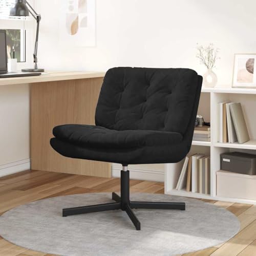 WSJHUHK Drehbarer Relaxsessel mit Kissen, schwarz, 63 x 75 x 76 cm, Samt, Möbel, Stühle von WSJHUHK