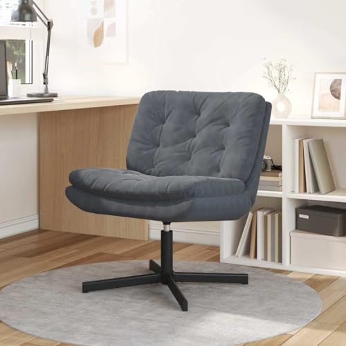 WSJHUHK Drehstuhl Relaxsessel, Dunkelgrau, 63 x 75 x 76 cm, Samt-Möbel, Stühle von WSJHUHK