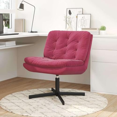 WSJHUHK Drehstuhl Relaxsessel, Weinrot, 63 x 75 x 76 cm, Samt-Möbel, Stühle von WSJHUHK