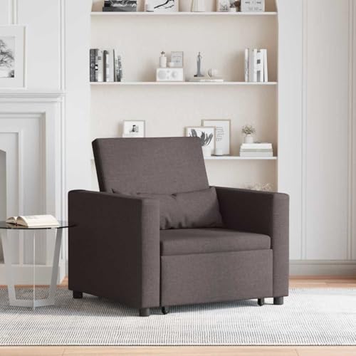 WSJHUHK Einzelschlafsofa, 90 x 165 x 87 cm, Stoff-Möbel, Stühle, Sessel, Liegestühle, Liegestühle, Schlafsessel, Schlafsessel, Dunkelbraun von WSJHUHK