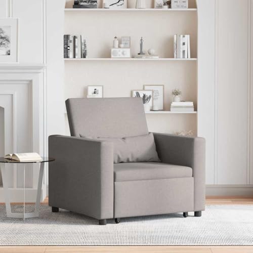 WSJHUHK Einzelschlafsofa, Taupe, 90 x 165 x 87 cm, Stoff-Möbel, Stühle, Sessel, Liegestuhl & Schlafsessel von WSJHUHK