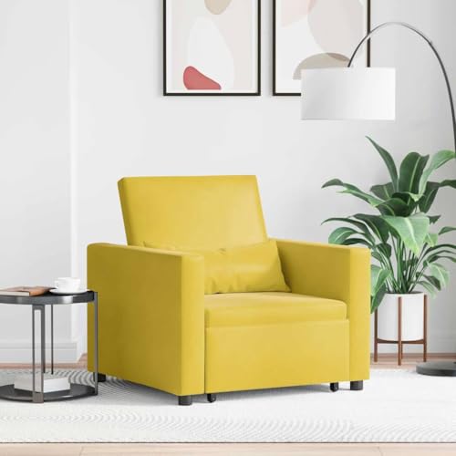 WSJHUHK Einzelschlafsofa, gelb, 90 x 165 x 87 cm, Samt-Möbel, Stühle, Sessel, Liegestuhl & Schlafsessel von WSJHUHK