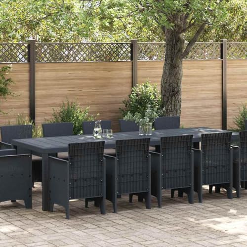 WSJHUHK Garten-Essgruppe mit Kissen mit Kissen, 13-teilig, Anthrazit-Möbel, Outdoor-Möbel, Gartenmöbel-Sets von WSJHUHK