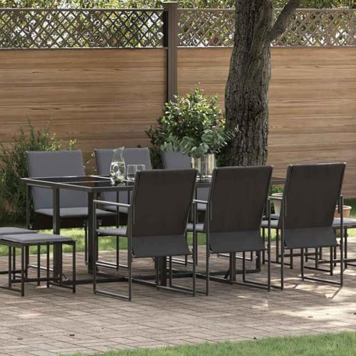 WSJHUHK Garten-Esszimmer-Set, 11-teilig, schwarzes Stahl-Möbel, Gartenmöbel, Gartenmöbel-Sets WSJHUHK Garten-Esszimmer-Set, 11-teilig, schwarzes Stahl-Möbel, Gartenmöbel, Gartenmöbel-Sets von WSJHUHK