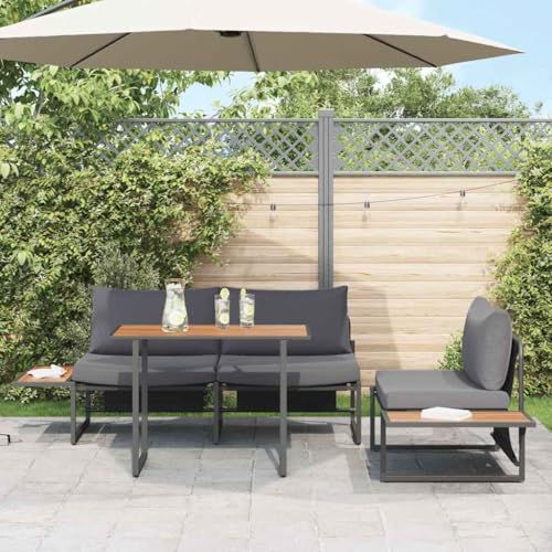 WSJHUHK Garten-Esszimmer-Set, 3-teilig, Anthrazit-Stahl-Möbel, Outdoor-Möbel, Gartenmöbel-Sets WSJHUHK Garten-Esszimmer-Set, 3-teilig, Anthrazit-Stahl-Möbel, Outdoor-Möbel, Gartenmöbel-Sets von WSJHUHK