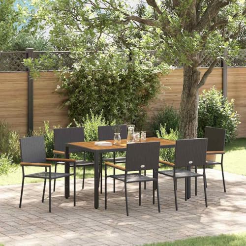 WSJHUHK Garten-Esszimmer-Set, 7-teilig, Holz, 150 x 90 x 75 cm, Möbel, Outdoor-Möbel, Sitzgelegenheit, Outdoor-Stühle von WSJHUHK