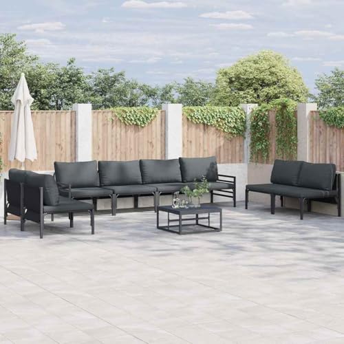 WSJHUHK Garten-Sofa-Set, 9-teilig, anthrazit, Stahl-Möbel, Gartenmöbel, Gartenmöbel-Sets WSJHUHK Garten-Sofa-Set, 9-teilig, anthrazit, Stahl-Möbel, Gartenmöbel, Gartenmöbel-Sets von WSJHUHK