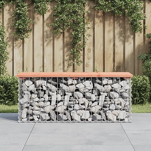 WSJHUHK Gartenbank Gabion Design 103x31,5x42cm Massivholz Douglas von WSJHUHK