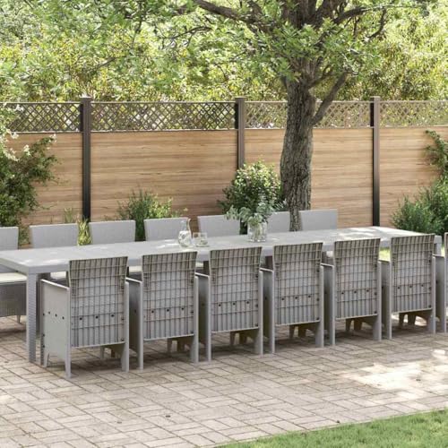 WSJHUHK Gartenmöbel-Set, 15-teilig, hellgrau, Rattan-Möbel, Gartenmöbel, Gartenmöbel-Sets von WSJHUHK