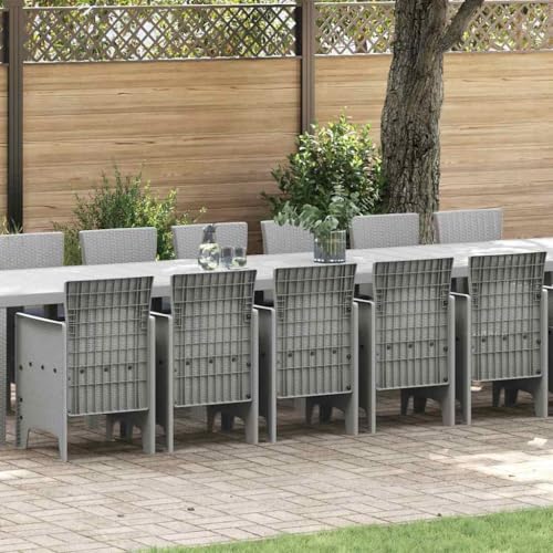 WSJHUHK Gartenmöbel-Set, 17-teilig, hellgrau, Rattan-Möbel, Gartenmöbel, Gartenmöbel-Sets von WSJHUHK
