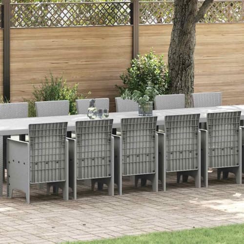 WSJHUHK Gartenmöbel-Set, 17-teilig, hellgrau, Rattan-Möbel, Gartenmöbel, Gartenmöbel-Sets von WSJHUHK
