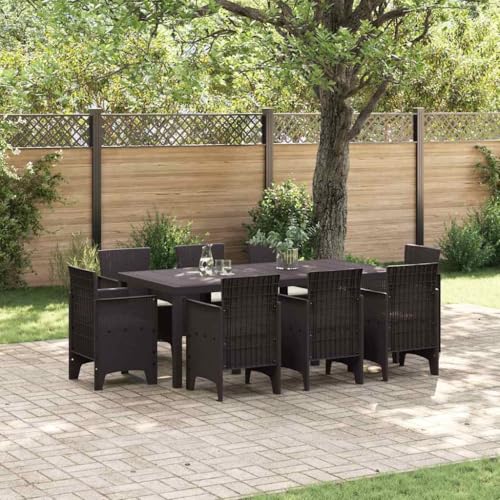 WSJHUHK Gartenmöbel-Set, Rattan-Möbel, Gartenmöbel, Gartenmöbel, Gartenmöbel-Set, 9-teilig, Braun von WSJHUHK