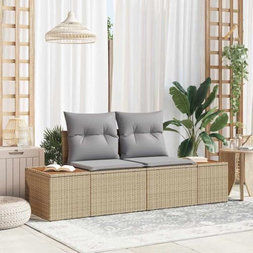 WSJHUHK Gartensofa, Beige, 184 x 62 x 85 cm, Poly-Rattan-Möbel, Outdoor-Möbel, Sitzgelegenheiten, Outdoor-Sofas von WSJHUHK