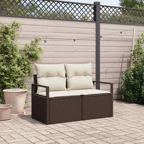 WSJHUHK Gartensofa, braun, 120 x 62 x 69 cm, Poly-Rattan-Möbel, Outdoor-Möbel, Sitzgelegenheiten, Outdoor-Sofas von WSJHUHK