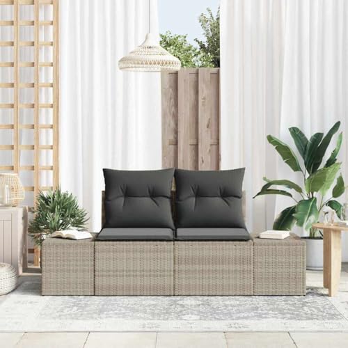 WSJHUHK Gartensofa, grau, 123 x 62 x 69 cm, Poly-Rattan-Möbel, Outdoor-Möbel, Sitzgelegenheiten, Outdoor-Sofas von WSJHUHK
