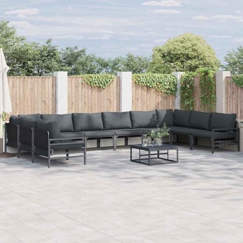 WSJHUHK Gartensofa-Set, 10-teilig, anthrazitfarbenes Stahl-Möbel, Outdoor-Möbel, Gartenmöbel-Sets WSJHUHK Gartensofa-Set, 10-teilig, anthrazitfarbenes Stahl-Möbel, Outdoor-Möbel, Gartenmöbel-Sets von WSJHUHK