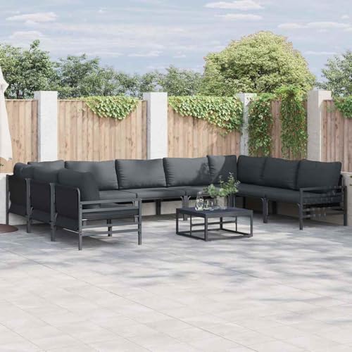 WSJHUHK Gartensofa-Set, 10-teilig, anthrazitfarbenes Stahl-Möbel, Outdoor-Möbel, Gartenmöbel-Sets WSJHUHK Gartensofa-Set, 10-teilig, anthrazitfarbenes Stahl-Möbel, Outdoor-Möbel, Gartenmöbel-Sets von WSJHUHK