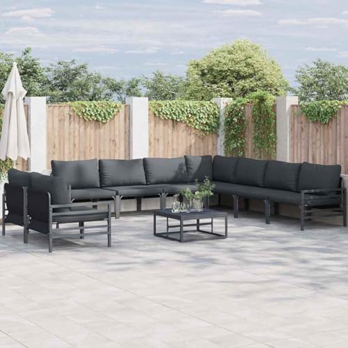 WSJHUHK Gartensofa-Set, 10-teilig, anthrazitfarbenes Stahl-Möbel, Outdoor-Möbel, Gartenmöbel-Sets WSJHUHK Gartensofa-Set, 10-teilig, anthrazitfarbenes Stahl-Möbel, Outdoor-Möbel, Gartenmöbel-Sets von WSJHUHK