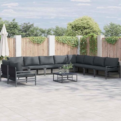 WSJHUHK Gartensofa-Set, 10-teilig, anthrazitfarbenes Stahl-Möbel, Outdoor-Möbel, Gartenmöbel-Sets WSJHUHK Gartensofa-Set, 10-teilig, anthrazitfarbenes Stahl-Möbel, Outdoor-Möbel, Gartenmöbel-Sets von WSJHUHK