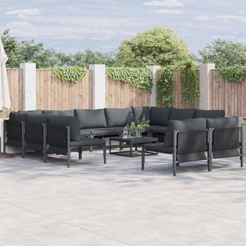 WSJHUHK Gartensofa-Set, 12-teilig, anthrazitfarbenes Stahl-Möbel, Outdoor-Möbel, Gartenmöbel-Sets WSJHUHK Gartensofa-Set, 12-teilig, anthrazitfarbenes Stahl-Möbel, Outdoor-Möbel, Gartenmöbel-Sets von WSJHUHK
