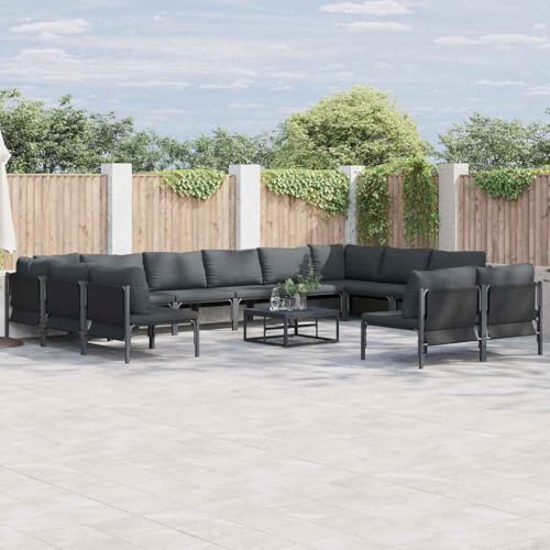 WSJHUHK Gartensofa-Set, 12-teilig, anthrazitfarbenes Stahl-Möbel, Outdoor-Möbel, Gartenmöbel-Sets WSJHUHK Gartensofa-Set, 12-teilig, anthrazitfarbenes Stahl-Möbel, Outdoor-Möbel, Gartenmöbel-Sets von WSJHUHK
