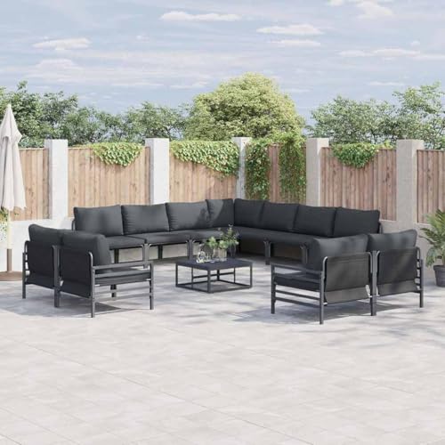 WSJHUHK Gartensofa-Set, 12-teilig, anthrazitfarbenes Stahl-Möbel, Outdoor-Möbel, Gartenmöbel-Sets WSJHUHK Gartensofa-Set, 12-teilig, anthrazitfarbenes Stahl-Möbel, Outdoor-Möbel, Gartenmöbel-Sets von WSJHUHK