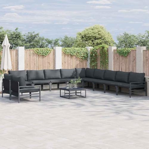 WSJHUHK Gartensofa-Set, 12-teilig, anthrazitfarbenes Stahl-Möbel, Outdoor-Möbel, Gartenmöbel-Sets WSJHUHK Gartensofa-Set, 12-teilig, anthrazitfarbenes Stahl-Möbel, Outdoor-Möbel, Gartenmöbel-Sets von WSJHUHK