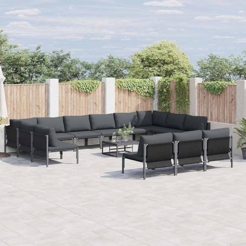 WSJHUHK Gartensofa-Set, 14-teilig, anthrazitfarbenes Stahl-Möbel, Outdoor-Möbel, Gartenmöbel-Sets WSJHUHK Gartensofa-Set, 14-teilig, anthrazitfarbenes Stahl-Möbel, Outdoor-Möbel, Gartenmöbel-Sets von WSJHUHK