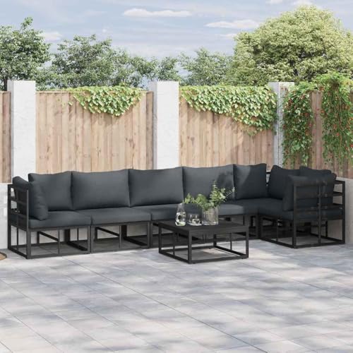 WSJHUHK Gartensofa-Set mit Kissen, 6-teilig, schwarz, Aluminium-Möbel, Outdoor-Möbel, Gartenmöbel-Sets WSJHUHK Gartensofa-Set mit Kissen, 6-teilig, schwarz, Aluminium-Möbel, Outdoor-Möbel, Gartenmöbel-Sets von WSJHUHK
