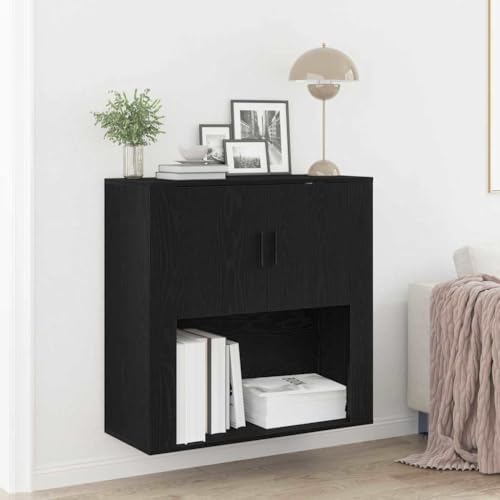 WSJHUHK Hängeschrank, schwarze Eiche, 80 x 33 x 80 cm, Holz-Möbel, Schränke und Aufbewahrung von WSJHUHK